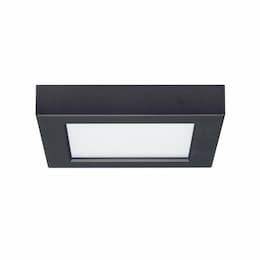 10.5W LED Flush Mount Fixture, 600 lm, 3000K, Black