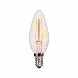 2.5W LED B11 Bulb, Dimmable, E12, 180 lm, 120V, 2700K, Clear