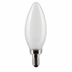 4W LED B11 Bulb, E12 Base, 90CRI, 350 lm, 120V, 2700K, Frosted, 2PK