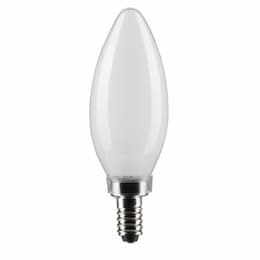 5.5W LED B11 Bulb, E12 Base, 90CRI, 500 lm, 120V, 2700K, Frosted, 2PK