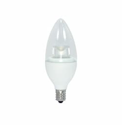 3.5W LED B11 Bulb, 40W Inc. Retrofit, E12, 300 lm, 120V, 3000K, Clear