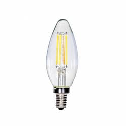 4W LED C11 Bulb, Blunt Tip, Dimmable, E12, 350 lm, 120V, 2700K, Clear