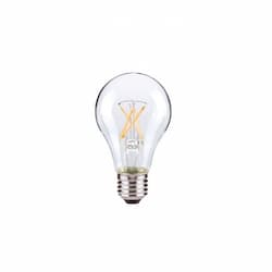 7W LED A19 Bulb, 60W Inc. Retrofit, E26, 800 lm, 120V, 4000K, Clear