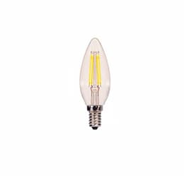 4W LED B11 Bulb, Dimmable, E12, 350 lm, 120V, 5000K, Clear