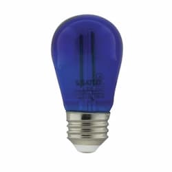 1W LED S14 Filament Bulb, E26, 120V, Transparent Blue