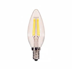 4W LED B11 Bulb, Blunt Tip, Dimmable, E12, 350 lm, 120V, 4000K, Clear