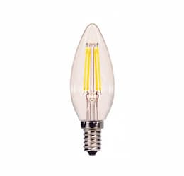 4W LED B11 Bulb, Blunt Tip, Dimmable, E12, 350 lm, 120V, 4000K, Clear