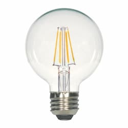 4.5W LED G25 Bulb, Dimmable, E26, 450 lm, 120V, 4000K, Clear