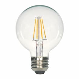 4.5W LED G25 Bulb, Dimmable, E26, 450 lm, 120V, 4000K, Clear