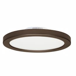 12W 7-in LED Blink Slim Round Flush Mount, 120V-277V, 3000K, Bronze