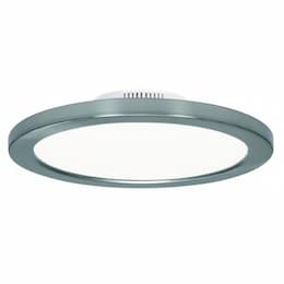 16W 9-in LED Blink Round Flush Mount, 120-277V, 3000K, Polished Nickel