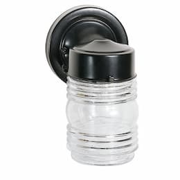 6" Mason Jar Lantern w/ Clear Glass, Medium Base, Black