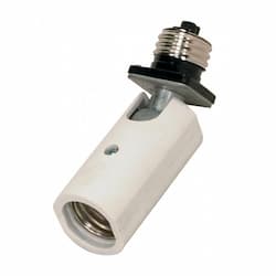 660W Single Medium Adjustable Base Socket Adapter, 250V, White