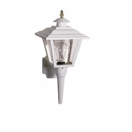 60W Coach Outdoor Wall Lantern w/ Brass Trimmed Acrylic Panels, White