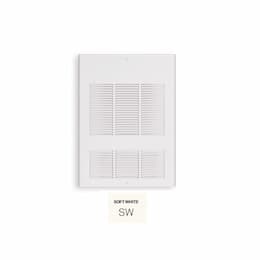 3000W Wall Fan Heater w/ Built-in Thermostat, Single, 240V Control, 480V, Soft White