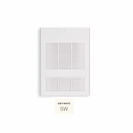 6000W Wall Fan Heater w/ Built-in Thermostat, Double, 240V Control, 480V, Soft White