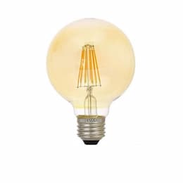 4.5W LED G25 Amber Bulb, Dimmable, E26, 380 lm, 2175K