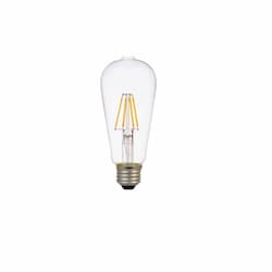 LEDVANCE Sylvania 8.5W LED ST19 Filament Bulb, 60W Inc. Retrofit, Dim, E26, 800 lm, 2700K, Clear