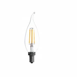 4W Natural&trade; LED B10 Bulb, Bent Tip, 0-10V Dimmable, E12, 350 lm, 120V, 2700K, Clear