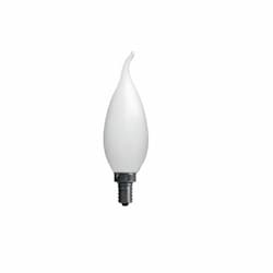 4.5W LED B10 Bulb, Flame Tip, Dimmable, E12, 350 lm, 120V, 5000K, Frosted