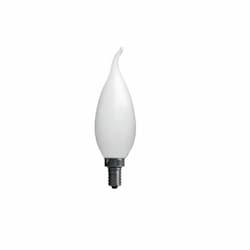 5.5W LED B10 Bulb, Flame Tip, Dimmable, E12, 500 lm, 120V, 5000K, Frosted