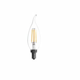 3W LED B10 Bulb, Dimmable, E12, 200 lm, 120V, 5000K