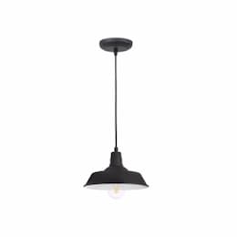 Hudson Pendant Light w/ 6.5W A19 LED Bulb, E26, 800 lm, 120V, 2700K, Matte Black