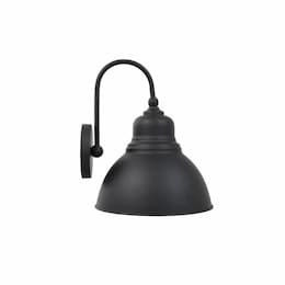 LED Wall Sconce, 60W Maximum, Dim,E26, Matte Black