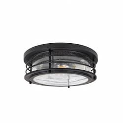 LEDVANCE Sylvania 8.5W LED Andover Flush Mount w/ Seeded Glass, 2 Lights, Dim, 1600 lm, 2700K, Black