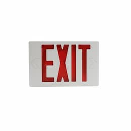 LEDVANCE Sylvania LED Exit Sign, Red Letters, White Finish