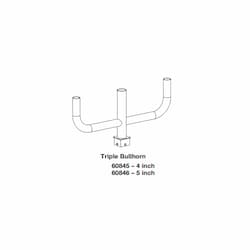 5-in Triple Bullhorn Bracket for Square Straight Poles, Bronze