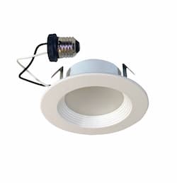 4-in 8W LED Baffle Reflector Downlight, Dimmable, E26, 500 lm, 120V, Selectable CCT