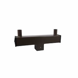 Double Tenon Bracket for 4-in Square Straight Pole, Bronze