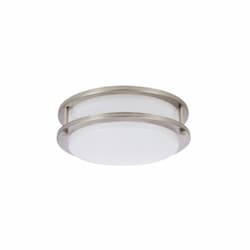 LEDVANCE Sylvania 12W 10-in Flush Mount Fixture, 100W Inc. Retrofit, Dim, 1000 lm, 4000K, Brushed Nickel