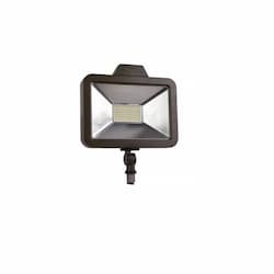 20W Slim LED Flood Light w/ Knuckle Mount, 70W MH Retrofit, 2200 lm, 4000K, Bronze