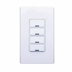 4-Button Multi-Function Keypad w/ Room Controller, 120V-277V, White