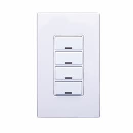 4-Button Multi-Function Keypad w/ Room Controller, 120V-277V, White