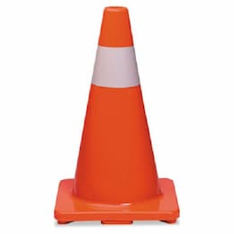 18'' Traffic Cone Orange/Silver