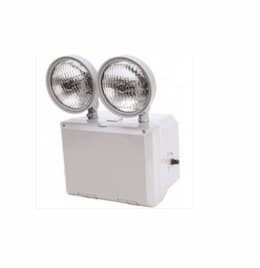 100W Emergency Light w/ Remote Heads, Heavy Duty, 120V-277V, White