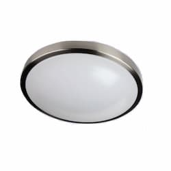 24W 14-in LED Flush Mount Fixture, Dimmable, 1100 lm, 120V, 5000K, Brushed Nickel