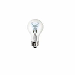 1.5W Reindeer Shape LED A19 Bulb, Dimmable, Cool White