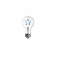 1.5W Star Shape LED A19 Bulb, Dimmable, Cool White