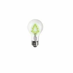 1.5W Christmas Tree Shape LED A19 Bulb, Dimmable, Green