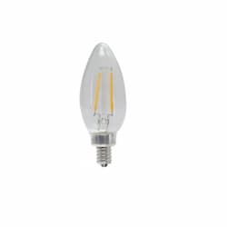 3W LED B11 Bulb, Dimmable, E12, 250 lm, 120V, 2700K, Clear