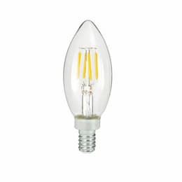4.5W LED B11 Bulb, Torpedo Tip, Dimmable, E12, 350 lm, 120V, 2700K