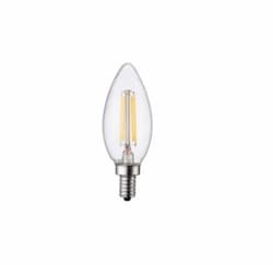 4W LED B11 Bulb, Dimmable, E12, 350 lm, 120V, 5000K, Clear