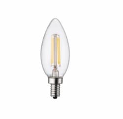 5W LED B11 Bulb, Dimmable, E12, 500 lm, 120V, 2700K, Clear