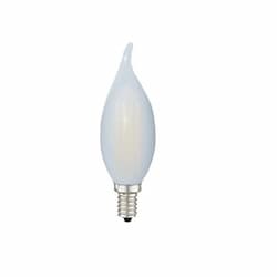 3W LED F11 Filament Bulb, Flame Tip, Dimmable, E12, 250 lm, 120V, 2700K, Frosted