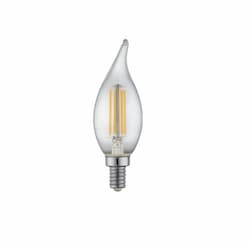 3W LED F11 Bulb, Dimmable, E12, 250 lm, 120V, 3000K, Clear