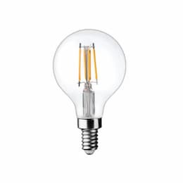 4W LED G16 Bulb, Dimmable, E12, 350 lm, 120V, 2400K, Clear